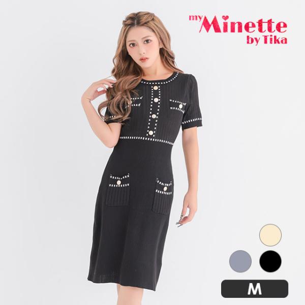 キャバドレス キャバ ドレス 膝丈ドレス ワンピース 安い 半袖 ニット ストレッチ ポケット ライ...