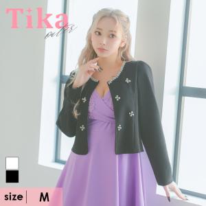 キャバ ボレロ ジャケット フェイクポケット パール