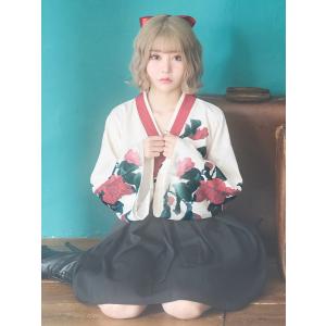 コスプレ衣装 袴衣装 花柄 膝丈 和服 着物 ...の詳細画像4