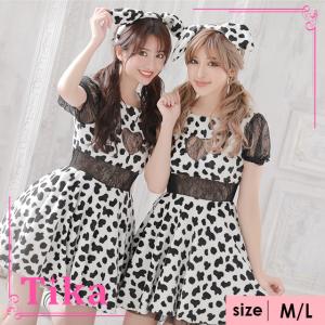 コスプレ ハロウィン 衣装 2点set セクシー ブラック レース ダルメシアン 犬 コスチュームセット｜Tika ヤフーショッピング店