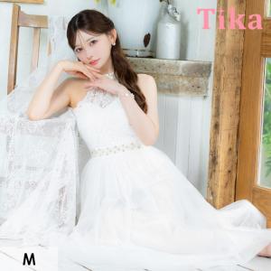 Tika（ティカ） キャバ バースデー ロング ドレス チュール フラワー
