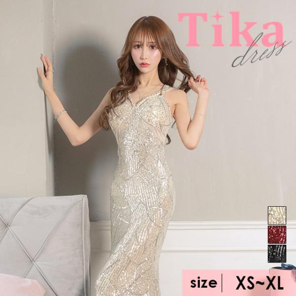 キャバドレス キャバ ドレス ノースリーブ キャミ スパンコール バースデー マーメイド タイト ロ...