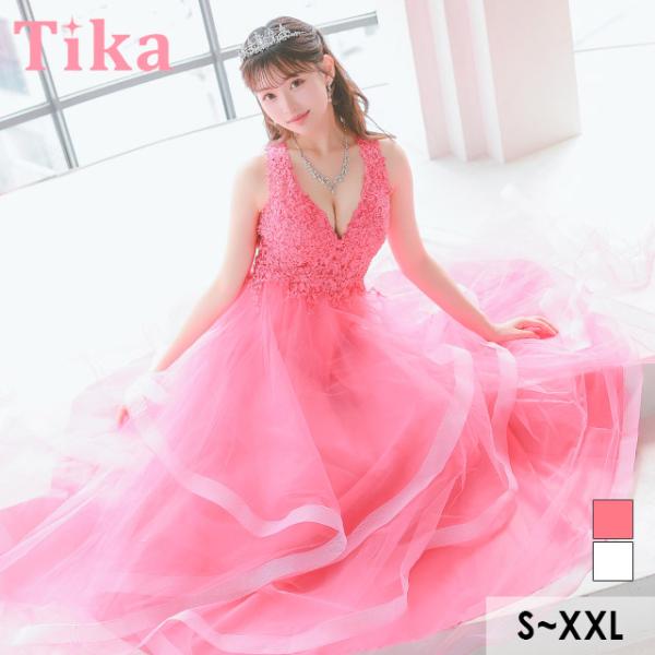 ロングドレス キャバドレス ロング 大きいサイズ キャバ ドレス フラワー 刺繍 レース チュール ...