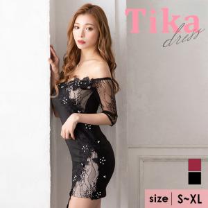 キャバ ドレス キャバドレス ミニ 袖あり 半袖 黒 赤 安い ミニドレス  