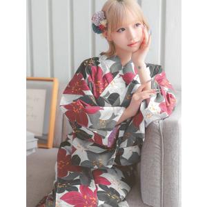 浴衣 2点セット レディース 女性 黒 赤 白...の詳細画像3