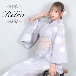 浴衣 レディース セット レトロ 20代 30代 フリーサイズ 40代 3点セット