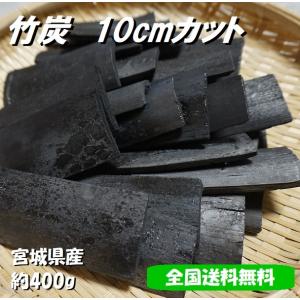 竹炭　10cmカット約400g　国産孟宗竹　除湿　消臭　インテリア