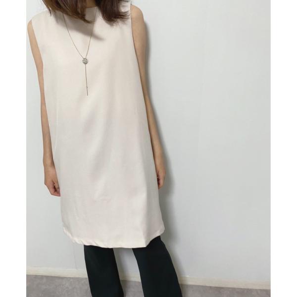 リネンタッチ バックスリット チュニック ノースリーブ ワンピース トップス 春 夏 マタニティ ゆ...