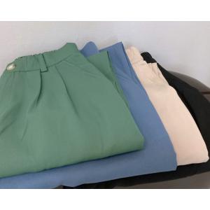 テーパードパンツ カラーパンツ ボトムス レディース 楽ちん オフィス カジュアル きれいめ ベージ...