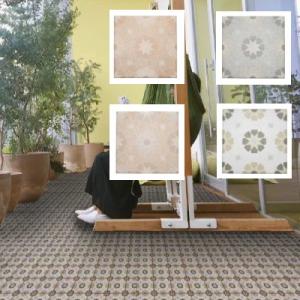 アンティーク デザインタイル 150角花 イスラム風な磁器絵タイル 壁 床