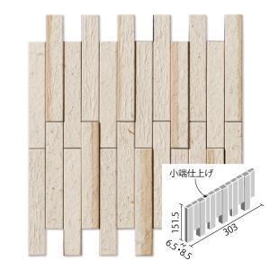 和細工(わざいく) 25×151角片面小端仕上げ(短辺)ネット張り(バラ) ECP-2515TN/WZK1 素色 そしょく エコカラットプラス　/ LIXIL INAX タイル｜tileshopym