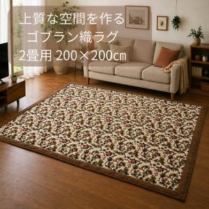 リードカキノ 堀こたつラグ 200×200cm 堀こたつカーペット しじら織 綿