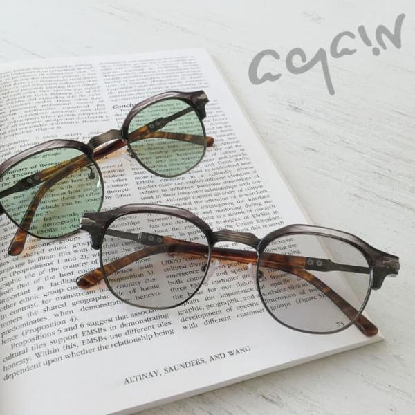 日本福井県の信頼の技術 高品質偏光レンズ ライトカラー サングラス AGAIN 偏光サングラス ゴル...