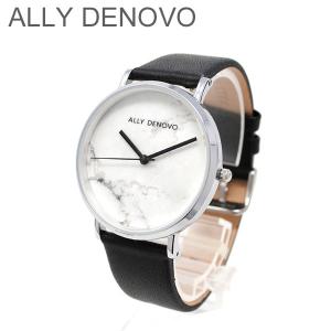 ALLY DENOVO 腕時計 AF5005.1 メンズ レディース ユニセックス シルバー/ブラック レザー アリーデノヴォ CARRARA MARBLE 正規品