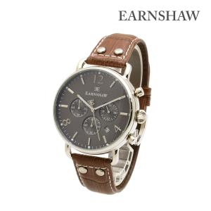 EARNSHAW アーンショウ 時計 腕時計 ES-8001-04 レザー ブラウン/シルバー メンズ ウォッチ｜timeclub