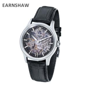 EARNSHAW アーンショウ 時計 腕時計 ES-8061-01 レザー ブラック/シルバー メンズ ウォッチ 手巻き