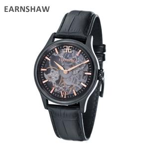 EARNSHAW アーンショウ 時計 腕時計 ES-8061-06 レザー ブラック/ブラック メンズ ウォッチ 手巻き｜timeclub