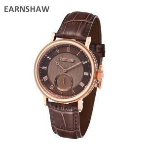 EARNSHAW アーンショウ 時計 腕時計 ES-8102-03 レザー ブラウン/ピンクゴールド メンズ ウォッチ クォーツ