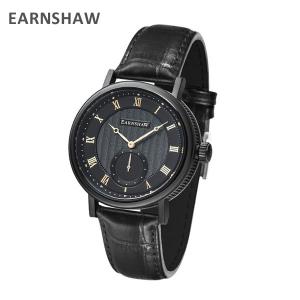 EARNSHAW アーンショウ 時計 腕時計 ES-8102-04 レザー ブラック/ブラック メンズ ウォッチ クォーツ｜timeclub