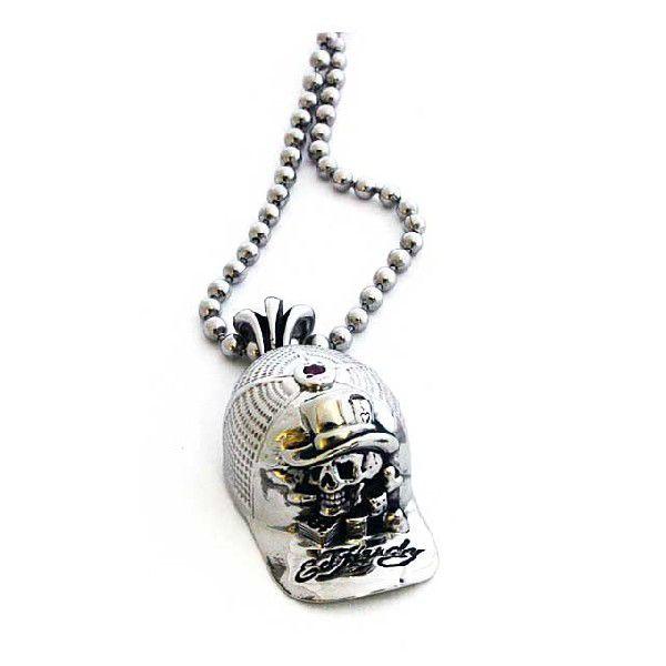 Ed Hardy Jewelry(エドハーディー）"HAT SKULL"EHP02SRSS　ペンダン...