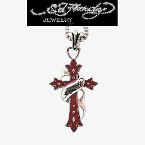 Ed Hardy Jewelry(エドハーディー）&quot;RIBBON CROSS&quot;EHP39SS-RED　ペンダント｜timeclub
