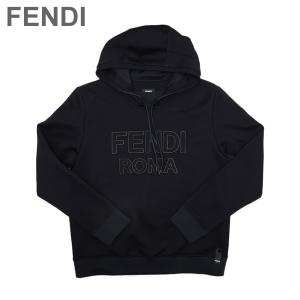 フェンディ パーカー メンズ FY1097-AI01-F0QA1 ブラック FELPA P.S. JERSEY FENDI PIPING｜timeclub