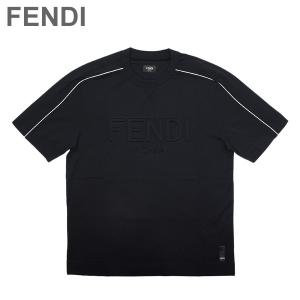 フェンディ Tシャツ メンズ FY1100-AI7F-F0QA1 ブラック T-shirt P.S.L.J. FENDI PIPING｜timeclub