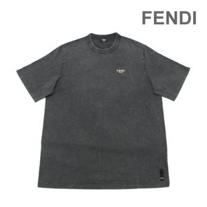 フェンディ Tシャツ FY1217-APME-F0QA1 NERO グレー系 メンズ FENDI WASHED COMPACT JERSEY｜timeclub