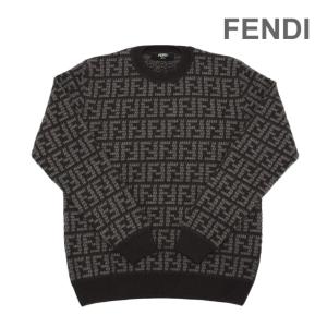 フェンディ カシミヤ セーター FZX091-APPA-F1MH0 ブラウン系 メンズ FENDI GIROCOLLO FF CROCHET CASH｜timeclub