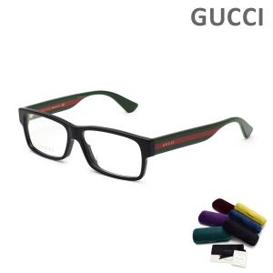 グッチ メガネ 眼鏡 フレーム のみ GG0344OA-001 ブラック/グリーン/レッド アジアンフィット メンズ GUCCI