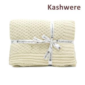 Kashwere（カシウエア） ブランケット ダマスク スレート×ホワイト