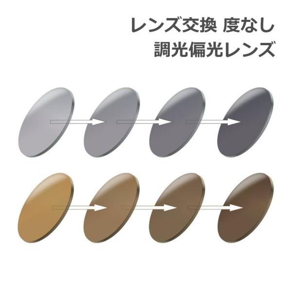 レンズ交換【眼鏡フレームと同時購入の場合のみ対応】度なし 調光偏光レンズ UVカット カラーレンズ ...