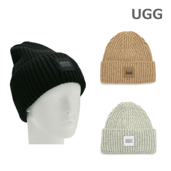 UGG アグ ニット帽 U Chunky Rib Beanie 20061 ブラック/キャメル/グレ...