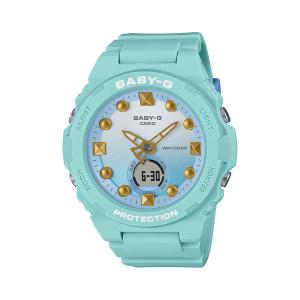 並行輸入品 10年保証 CASIO BABY-G カシオ ベビーG BGA-320-3A 腕時計 時計 ブランド レディース 女の子 アナデジ 日付 防水 ブルー 青 ゴールド 金 かわいい｜timelovers