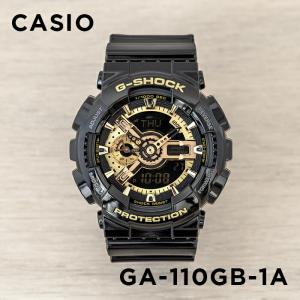 並行輸入品 10年保証 CASIO G-SHOCK カシオ Gショック GA-110GB-1A 腕時計 時計 ブランド メンズ 男の子 アナデジ 日付 防水 ブラック 黒 ゴールド 金｜timelovers