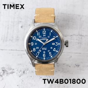 TIMEX タイメックス エクスペディション スカウト 40MM TW4B01800 腕時計 メンズ レディース ミリタリーアナログ シルバー ネイビー レザー 革ベルト