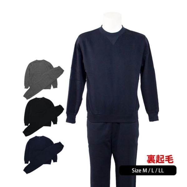 スウェット 上下 メンズ 裏起毛 トレーナー スウェットパンツ 上下セット 無地 M L LL