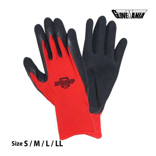 背抜き手袋 すべり止め 作業用手袋 手袋 天然ゴム S M L LL 2635 マッドグリップ 川西...