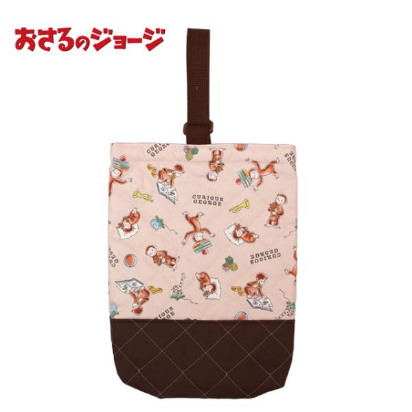 シューズバッグ キルティング 男の子 おさるのジョージ 上靴入れ シューズケース 幼稚園 小学校 入...