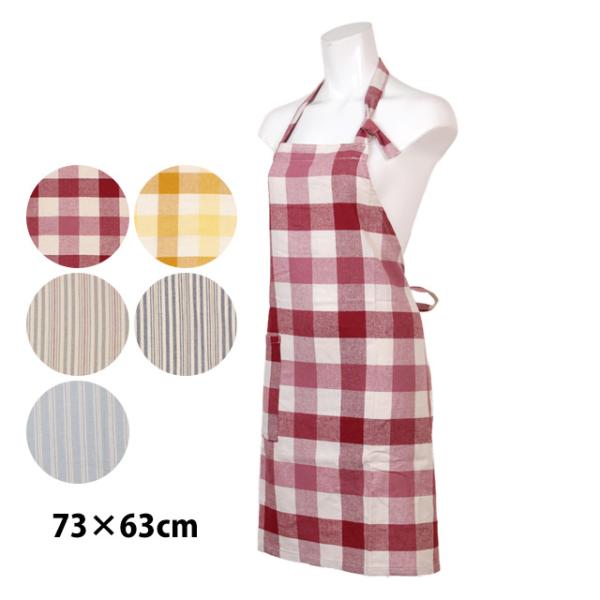 エプロン かわいい チェック ストライプ 女性 レディース 可愛い オシャレ 料理 家事 DIY フ...