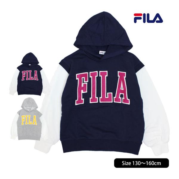 パーカー スウェット キッズ ジュニア フィラ FILA 女の子 子供 裏毛 フード プルオーバー ...