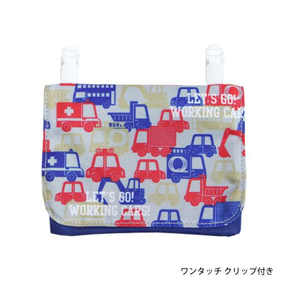 ポケットポーチ キッズ くるま ポーチ ポケットティッシュ入れ クリップ付き かっこいい小物入れ