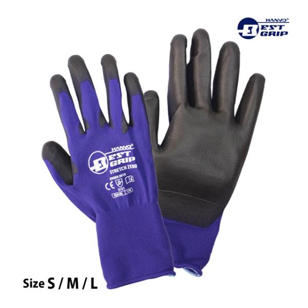 滑り止め 手袋 作業 背抜き 手袋 タッチパネル対応 ポリウレタン S M L pe802d ストレ...