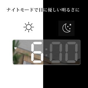 置き時計 LED ライト デジタル 鏡面 時計...の詳細画像5