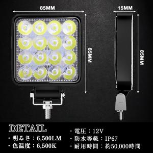 LED 作業灯 ワークライト 車 48W 2個...の詳細画像2