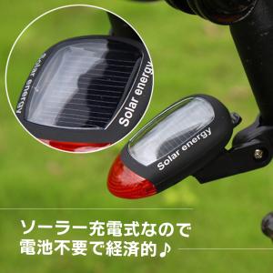自転車 テールライト ソーラー 充電式 LED...の詳細画像1