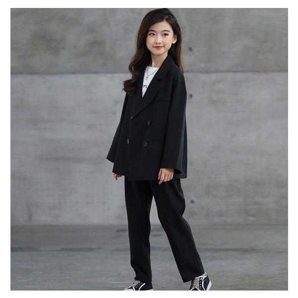 入学式 パンツスーツ 女の子 卒服 ジュニア 黒 ピンク 卒業式 スーツコート ブラック 発表会 パ...