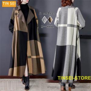 チェスターコート チェック柄 レディース 千鳥格子 ロングコート