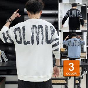 スウェットトレーナー メンズ 春服 長袖Tシャツ クルーネック プルオーバー ゆったり 英文字プリント 韓国ファッション カジュアルトップス 30代40代50代｜tinsei-store