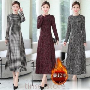 ワンピース レディース 40代 きれいめ おしゃれ 着痩せ 秋 冬 ドレス